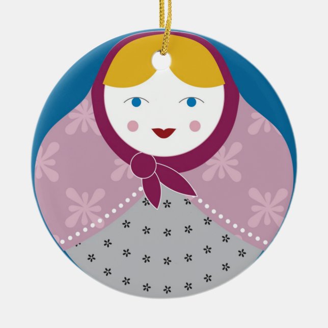 Matryoshka julgranprydnad julgransprydnad keramik (Framsidan)