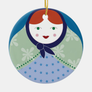 Matryoshka julgranprydnad julgransprydnad keramik