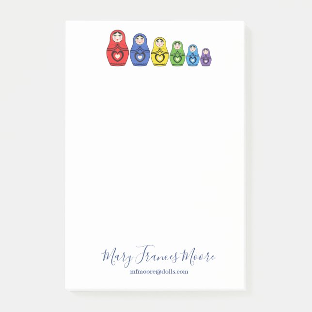 Matryoshka Russian Nests Dolls Post-it Block (Framsida)