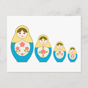 Matryoshka Russian Nests Dolls Vykort