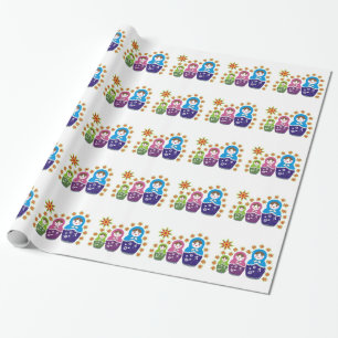Matryoshka Rysk dockor och solblommor anpassningsb Presentpapper