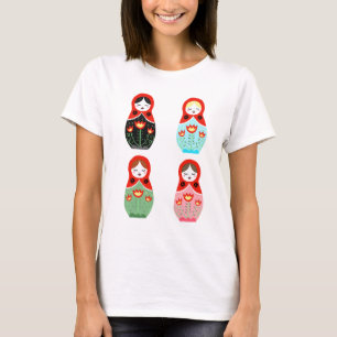 Matryoshka Rysk kapning Dolls Babushka Doll T Shirt