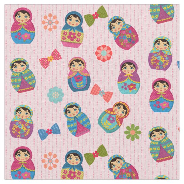 Matryoshka ryska dockor på Rosan Tyg (Närbild)
