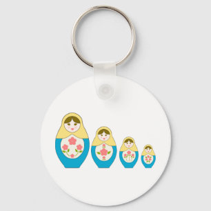 Matryoshka ryss som bygga bo dockor nyckelring
