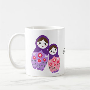 Matryoshka söta ryska kapdockor Mamma Kaffemugg