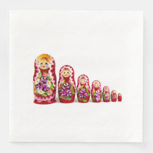Matryoshka Wooden Culture Symbol - Ryska Pappersservett