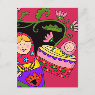 Matryoshkas Baby ukrainska folkkonst Vykort