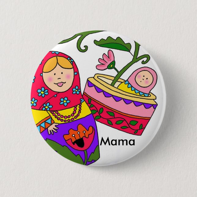 Matryoshkas ny mamma för baby knapp (Framsida)