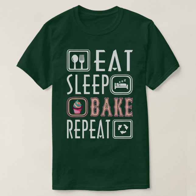 Matsäck, viloläge Upprepa Coola Baker Matsäd T Shirt (Design framsida)