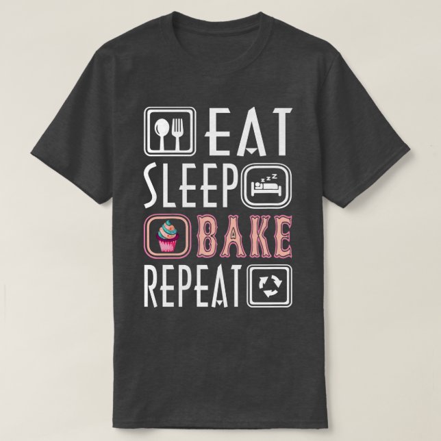 Matsäck, viloläge Upprepa Coola Baker Matsäd T Shirt (Design framsida)
