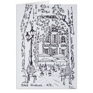 Matsal i en piazza Aix en Provence, Frankrike Hälsningskort