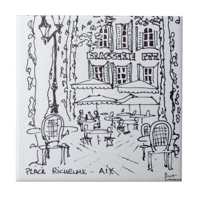Matsal i en piazza | Aix en Provence, Frankrike Kakelplatta (Framsidan)