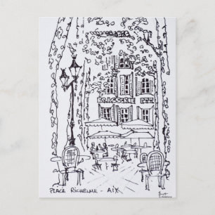 Matsal i en piazza Aix en Provence, Frankrike Vykort