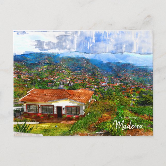 Matsal på Madeira, Portugal  vykort (Framsida)