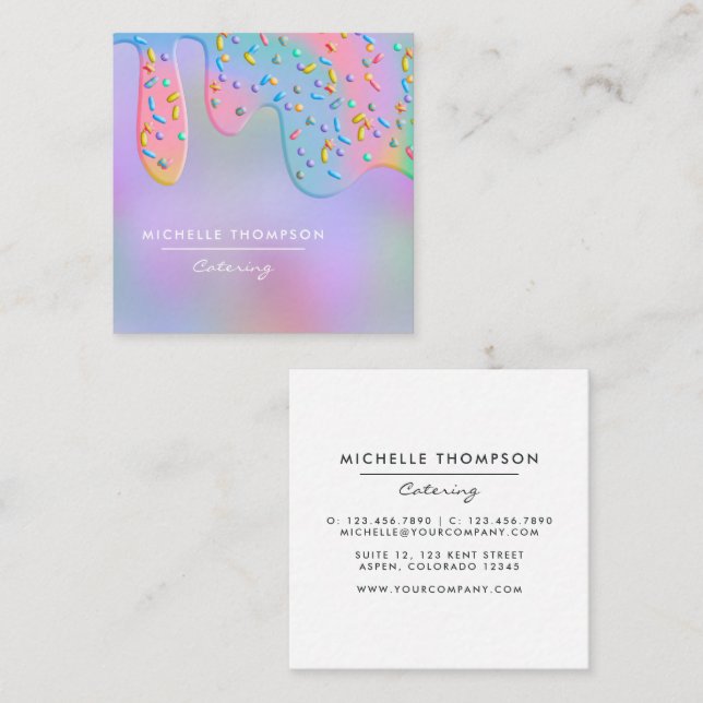 Matservering Fyrkantigt Visitkort (Fram/baksida)