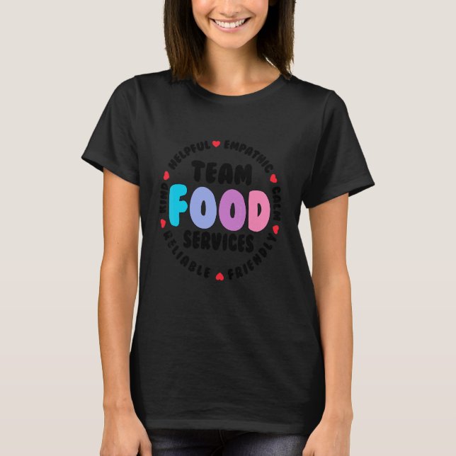 Matservice Team Cafeteria Besättningsassistent Sko T Shirt (Framsida)