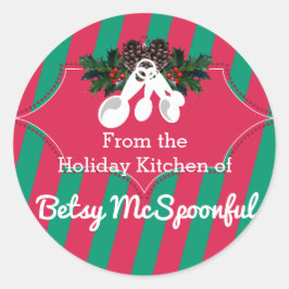 Mätskedar Jul från köket Runt Klistermärke