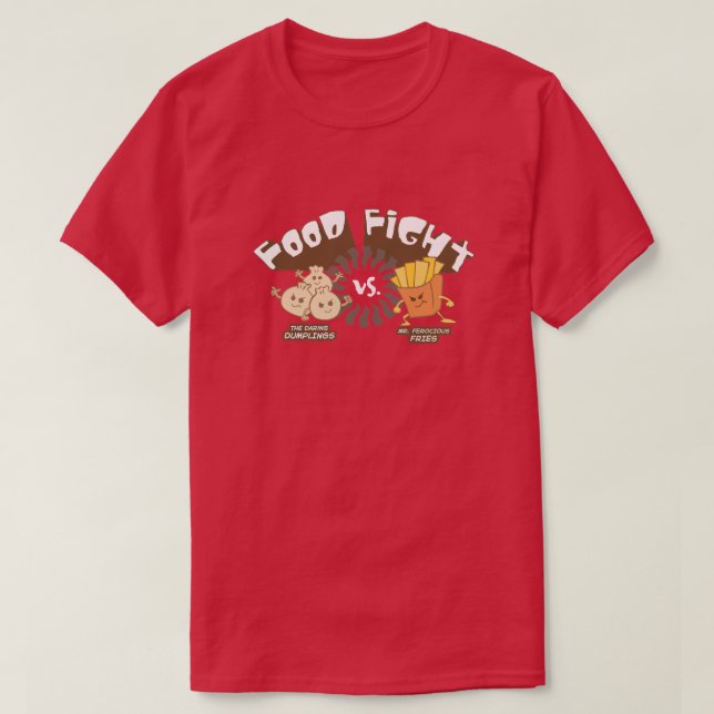 Matslagsmål! Klimpar vs. rolig vits för pommes T Shirt (Design framsida)