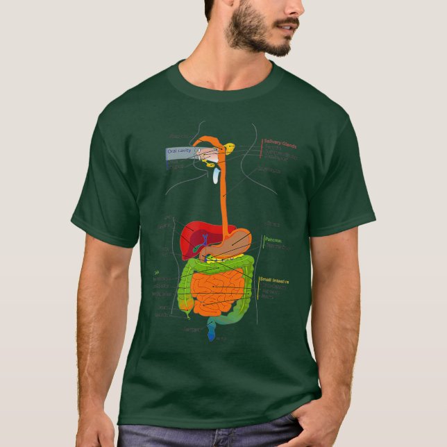 Matsmältningsorgan Medicinskt diagram T Shirt (Framsida)