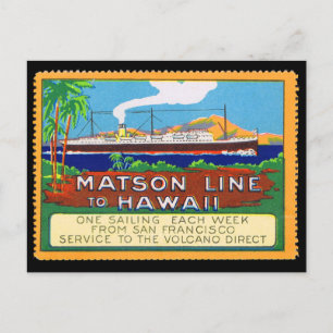 Matson Linjer Poster Frimärke circa 1915 Vykort