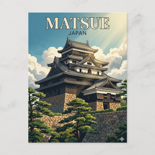 Matsue slott Japan Vykort (Framsida)