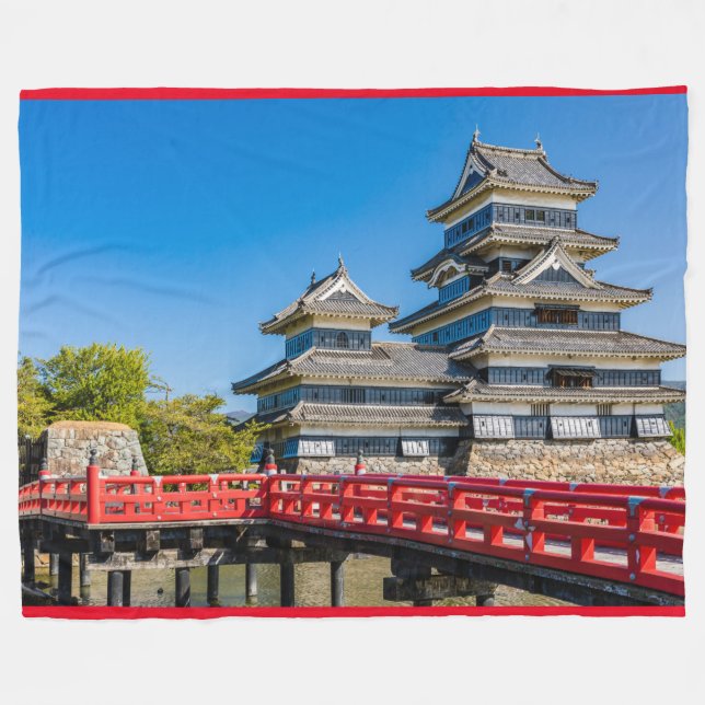 Matsumoto castle and bridge fleecefilt (Framsidan (Horisontell))