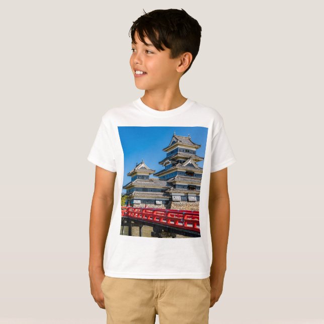 Matsumoto castle and bridge t shirt (Hel framsida)