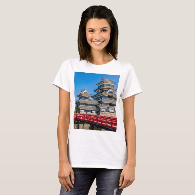 Matsumoto castle and bridge t shirt (Hel framsida)