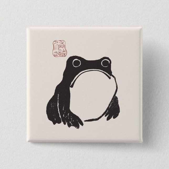 Matsumoto Hoji Frog Ledsen Melancholy Japansk arti Knapp (Framsida)
