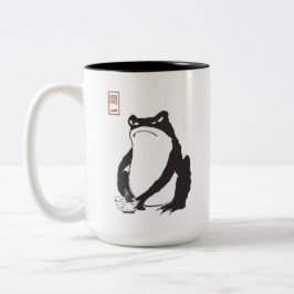 Matsumoto Hoji Frog Ledsen Melancholy Japansk arti Två-Tonad Mugg