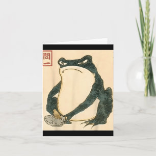 Matsumoto Hoji Japansk Groda Ukiyo-e Paddla Meme A Kort