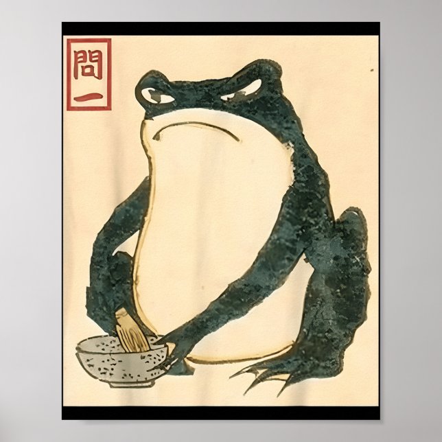 Matsumoto Hoji Japanska Frog Ukiyo-e Toad Meme Aes Poster (Framsidan)