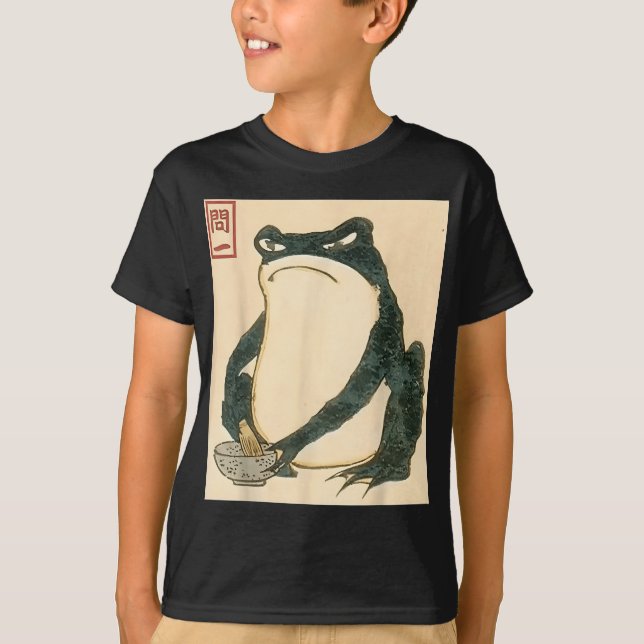 Matsumoto Hoji Japanska Frog Ukiyo-e Toad Meme Aes T Shirt (Framsida)