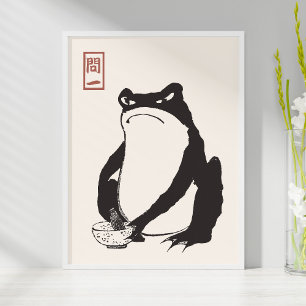 Matsumoto Hoji Ledsen Frog Painting Art Skriv ut Poster