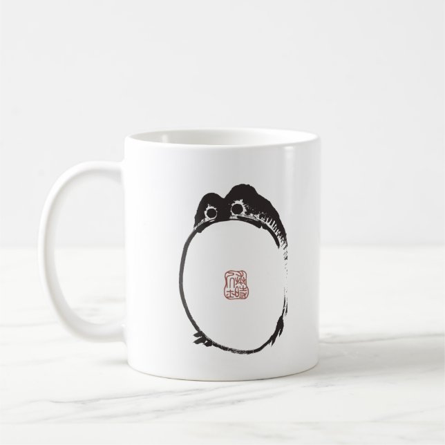 Matsumoto Hoji Ledsen Frog Print Vintage Kaffemugg (Vänster)
