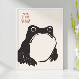 Matsumoto Hojis Ledsen Frog Art Print Poster
