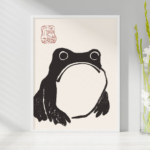 Matsumoto Hojis Ledsen Frog Art Print Poster