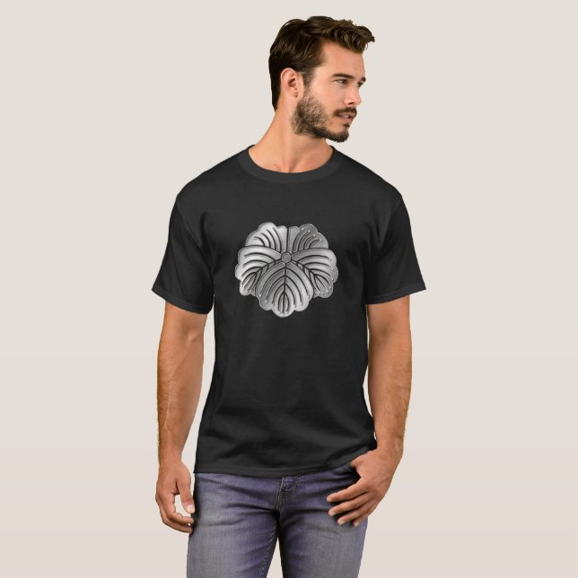 Matsunaga Klan Kamon Silver Chrome T Shirt (Hel framsida)
