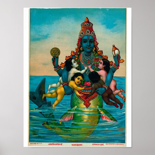 Matsya Avatar av Vishnu Poster (Framsidan)