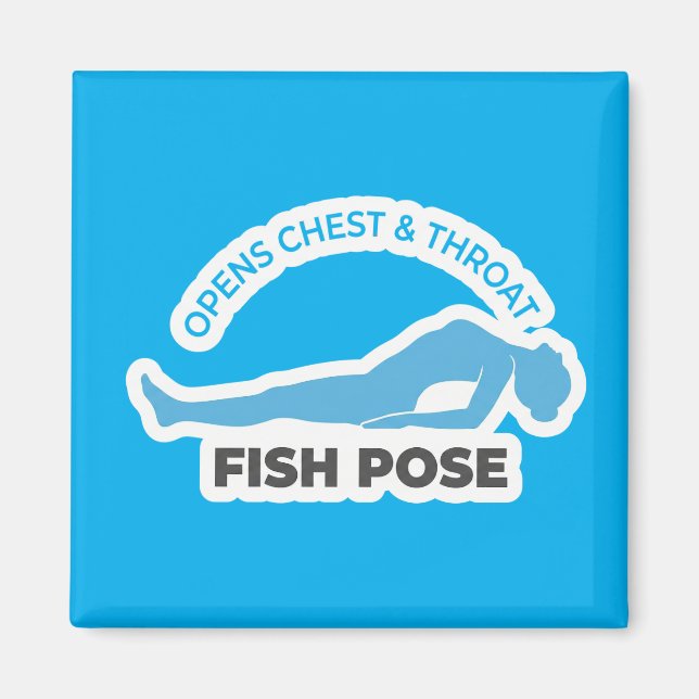 Matsyasana Fish Pose • Opens Chest & Throat Yoga Magnet (Framsidan)