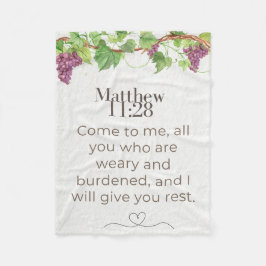 Matt 11:28 Kom till mig Skrift | Grapevine Fleecefilt