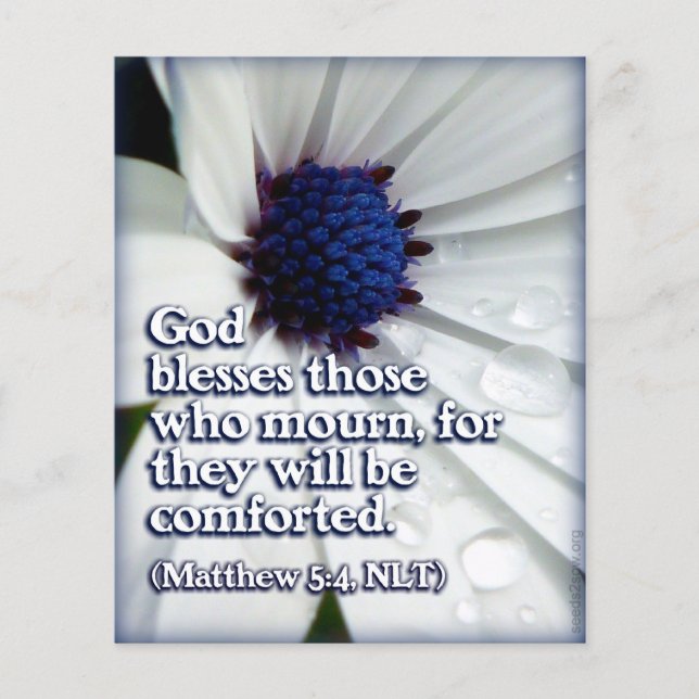 Matt 5v4 - Välsignade är de som Mourn Flygblad (Framsidan)