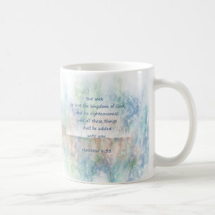 Matt 6:33 Sträck Ye First God Bible Scripture Kaffemugg