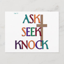 Matt 7:7 anpassade, kristen gåva vykort