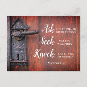 Matt 7:7, Be och det skall ges Vykort