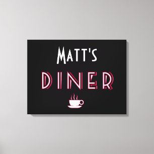 Matt Art Deco Middag-tecken Canvastryck