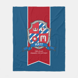 Matt brev M brev namn betyder blåfilt Fleecefilt