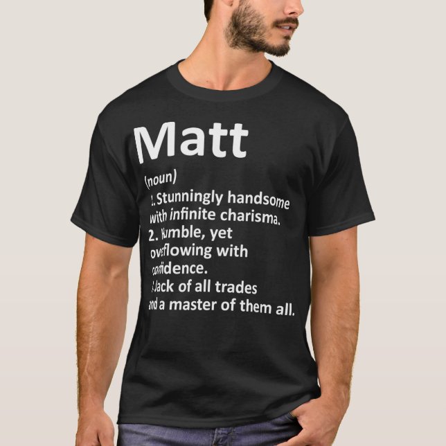 MATT Definition Personlig Namn Funny Birthday G T Shirt (Framsida)
