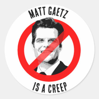 Matt Gaetz är en Creep Anti Matt Gaetz Runt Klistermärke