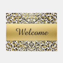 Matt guld- välkomnande för Leopardtryckanpassade